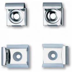 Lot De 4 Pattes à Glace Dont 2 Avec Ressort Inox Poli Brillant Delabie - Patte à Glace Inox Avec Ressort