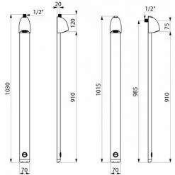 Delabie - Panneau De Douche SPORTING 2 Temporisation ~30 Sec Aluminium Anodisé M1/2 -DELABIE Soldes 11754863 4