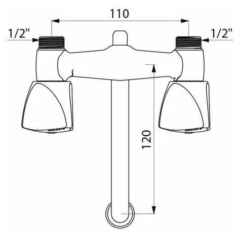 Delabie - Mélangeur D'évier MM1/2 Entraxe 110 Mm L.120 Laiton Chromé 2 Delabie - Mélangeur D'évier MM1/2 Entraxe 110 Mm L.120 Laiton Chromé – Image 2
