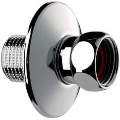 Raccord Sanitaire Droit En Laiton Chromé Avec Rosace - Delabie - MF1/2 - Longueur 40mm - Chromé