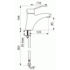 DELABIE Mitigeur De Lavabo à Bec Fixe Avec Cartouche Céramique Ø 40 Sans Vidage 2521 -DELABIE Soldes 19920594 3