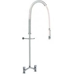 DELABIE Mélangeur De Prélavage 2 Trous à Entraxe Réglable Avec Douchette & Robinet De Puisage à Bec Télescopique -DELABIE Soldes 19920819 4