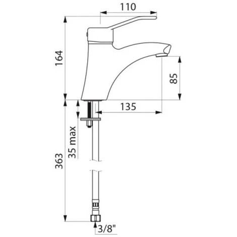 DELABIE Mitigeur De Lavabo à Bec Fixe Avec Cartouche Céramique Ø 40 Avec Vidage 25520 4 DELABIE Mitigeur De Lavabo à Bec Fixe Avec Cartouche Céramique Ø 40 Avec Vidage 25520 – Image 4