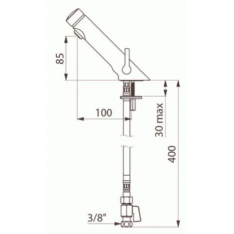 DELABIE Mitigeur TEMPOSOFT MIX 2 Lavabo F3/8 + Rob. Arrêt 2 DELABIE Mitigeur TEMPOSOFT MIX 2 Lavabo F3/8 + Rob. Arrêt – Image 2
