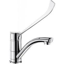 DELABIE Mitigeur De Lavabo à Bec Haut Orientable Et Levier Médical Coudé Hauteur 95 Mm