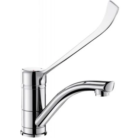 DELABIE Mitigeur De Lavabo à Bec Haut Orientable Et Levier Médical Coudé Hauteur 95 Mm 1 DELABIE Mitigeur De Lavabo à Bec Haut Orientable Et Levier Médical Coudé Hauteur 95 Mm