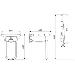 DELABIE Siège De Douche Relevable En Aluminium 407x360 Cm Blanc -DELABIE Soldes 24385756 3