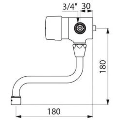 DELABIE Mitigeur Mural TEMPOMIX Lavabo M34 Bec Orientable -DELABIE Soldes 24386720 3