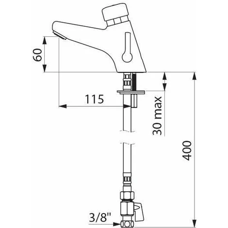 Mitigeur Temporise Pour Lavabo DELABIE Tempomix 2 Avec Anti-blocage A Bouton-poussoir + Robinets D'arrets Droits : Ref. 700001 - Besoin D'Habitat 2 Mitigeur Temporise Pour Lavabo DELABIE Tempomix 2 Avec Anti-blocage A Bouton-poussoir + Robinets D'arrets Droits : Ref. 700001 - Besoin D'Habitat – Image 2
