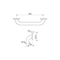 Barre D'appui Basic Ø32 L.300 DELABIE Inox Satiné - 35050S -DELABIE Soldes 32691351 3