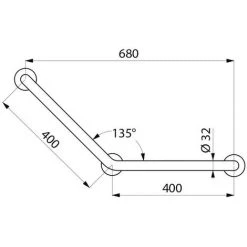 Barre D'appui à 135° 3 Points Basic Ø32 400x400 DELABIE Blanc - 35082W - Blanc -DELABIE Soldes 32691355 3