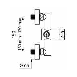 Delabie - Mitigeur De Douche TEMPOMIX 3 M3/4 Temporisé ~30sec Entraxe 150 Sortie Haute -DELABIE Soldes 32716085 3