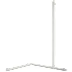 DELABIE Barre Coudée D'angle 2 Murs Avec Remontée Vertical Coulissante | Blanc Mat