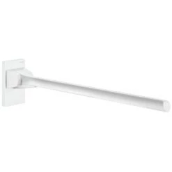 DELABIE Barre D'appui Rabattable Sans Béquille | Blanc Mat - L.650mm