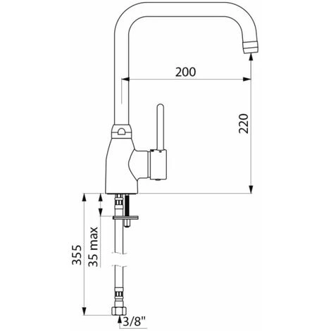 Mitigeur Evier à Bec Orientable Robinet Cuisine DELABIE 2506T2 2 Mitigeur Evier à Bec Orientable Robinet Cuisine DELABIE 2506T2 – Image 2