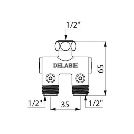 Delabie - Prémélangeur Compact Pourr Lavabo MF1/2" Clapets Antiretour 2 Delabie - Prémélangeur Compact Pourr Lavabo MF1/2" Clapets Antiretour – Image 2