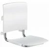 Siege De Douche DELABIE Inox A Accrocher, Assise Et Dosseret Grand Confort Nylon HR Brillant Blanc Ref. 510300 - Besoin D'Habitat