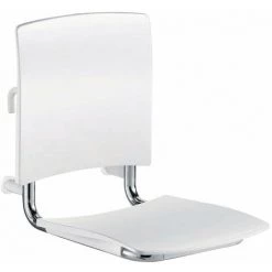 Siege De Douche DELABIE Inox A Accrocher, Assise Et Dosseret Grand Confort Nylon HR Brillant Blanc Ref. 510300 - Besoin D'Habitat
