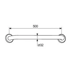 Barre D'appui Ø 32 Mm Delabie Entraxe (mm) 500