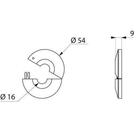 Rosace Ouvrante Chromée Ø16-54 H9 DELABIE - 2 Pièces - 824016.2P 2 Rosace Ouvrante Chromée Ø16-54 H9 DELABIE - 2 Pièces - 824016.2P – Image 2