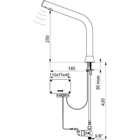 DELABIE Robinet électronique BINOPTIC 2 DELABIE Robinet électronique BINOPTIC – Image 2