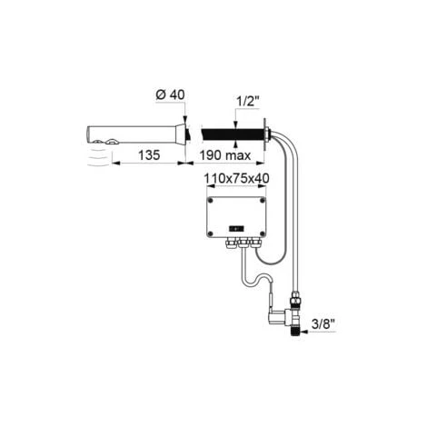 DELABIE Robinet électronique BINOPTIC 2 DELABIE Robinet électronique BINOPTIC – Image 2