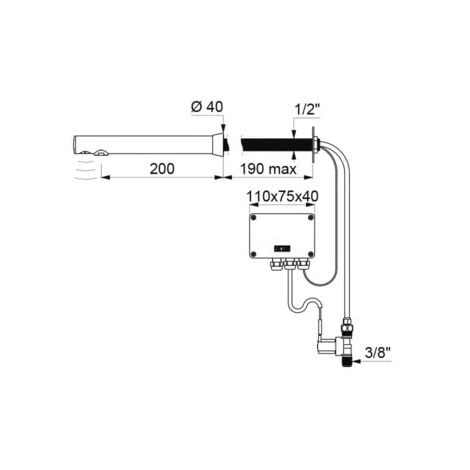DELABIE Robinet électronique BINOPTIC 2 DELABIE Robinet électronique BINOPTIC – Image 2