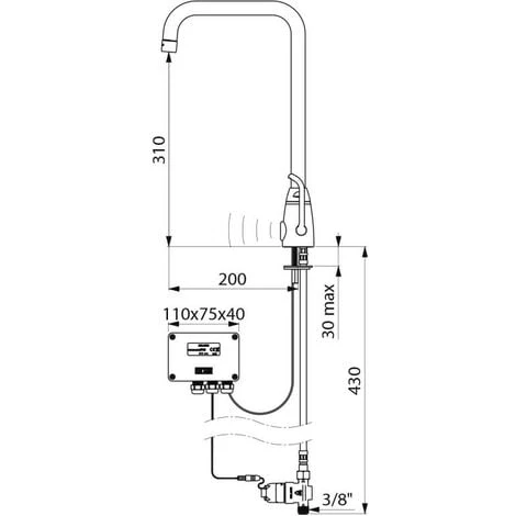 DELABIE Mitigeur électronique TEMPOMATIC MIX PRO 2 DELABIE Mitigeur électronique TEMPOMATIC MIX PRO – Image 2
