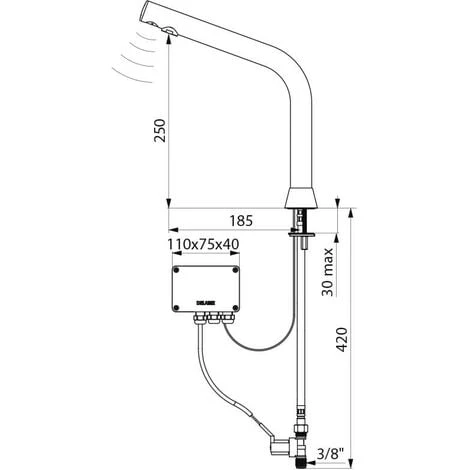 DELABIE Robinet électronique BINOPTIC 2 DELABIE Robinet électronique BINOPTIC – Image 2