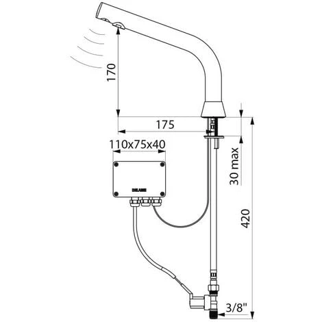 DELABIE Robinet électronique BINOPTIC 2 DELABIE Robinet électronique BINOPTIC – Image 2